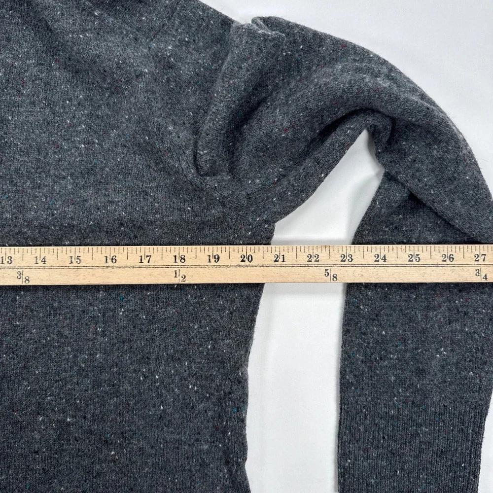 J.Crew Mens Sweater Medium Grey Donegal Shawl Collar Merino Wool Minimalist